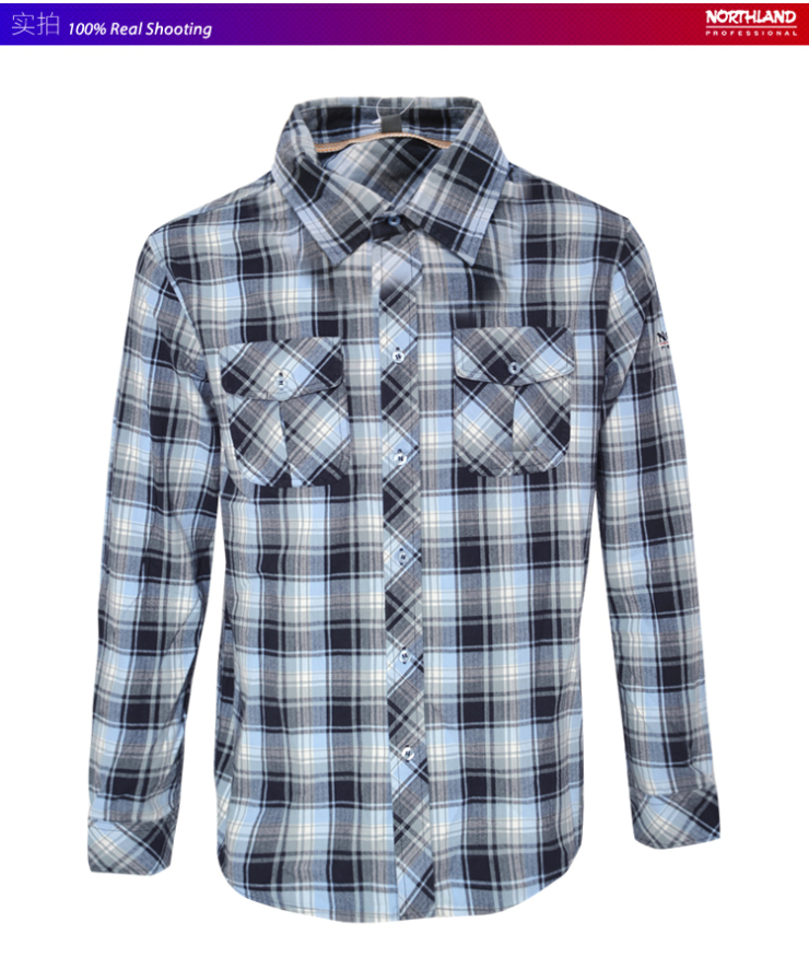 northland/诺诗兰 棉衬衫威斯康星男式格纹长袖衬衫gl1
