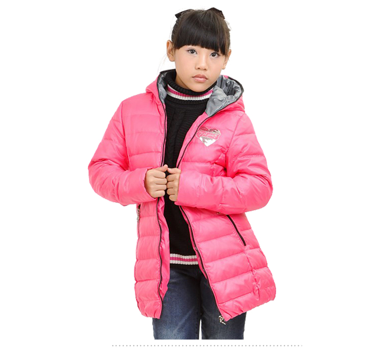 七波辉女童长款羽绒服甜美可爱13156 翡翠绿 150