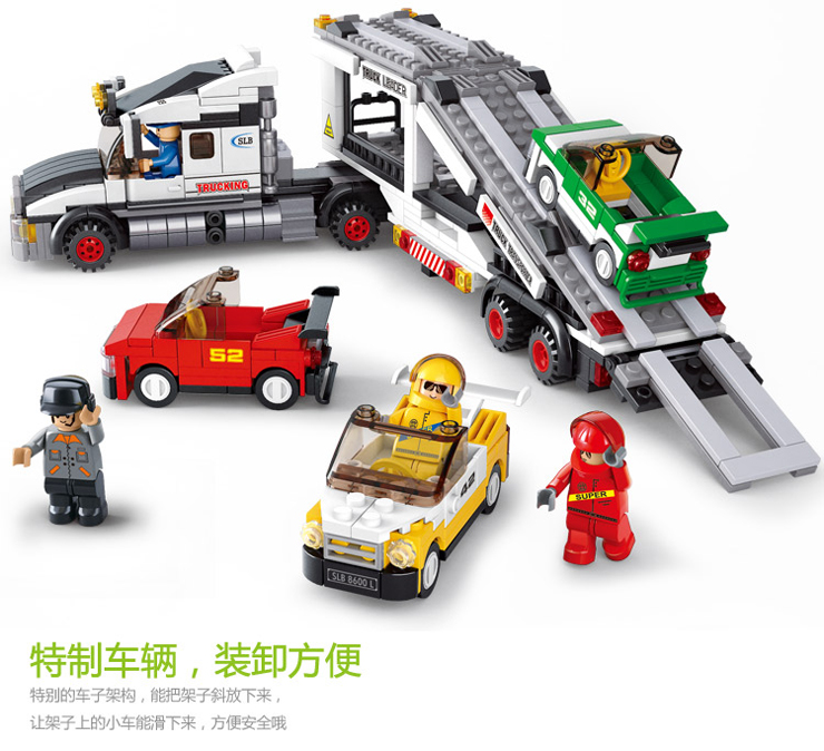 小鲁班 乐高式模拟城市 赛道运输车m38-b0339