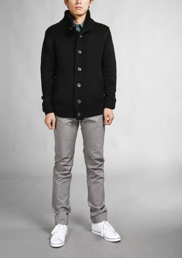 viscap维斯凯男装 秋冬新品 保暖型男休闲纯色羊毛针织开衫长袖毛衣