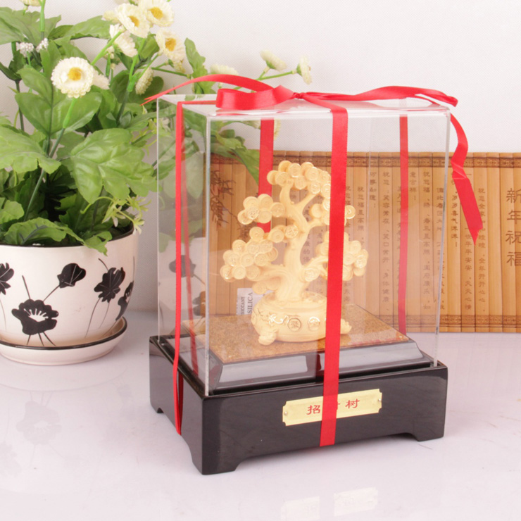 爱礼布礼 摇钱树 绒沙金 摆件 外事出国 家居装饰 开业送礼 送长辈 送