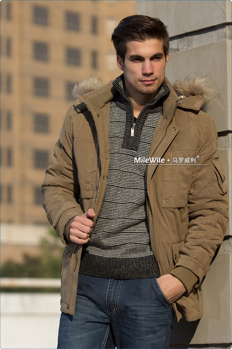 今日团购:仅298元,即享马罗威利欧美可脱卸毛领卡其,军旅多色可选厚