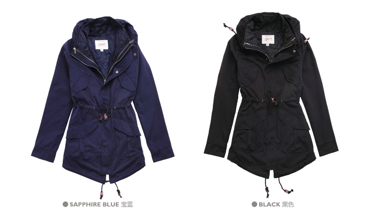 以纯yishion冬装 女装两件套棉质风衣外套11421068