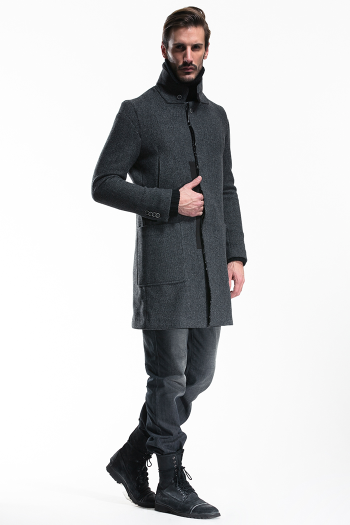 圣迪奥sdeerhe男装中长款风衣外套2471826 中灰色/77 xl