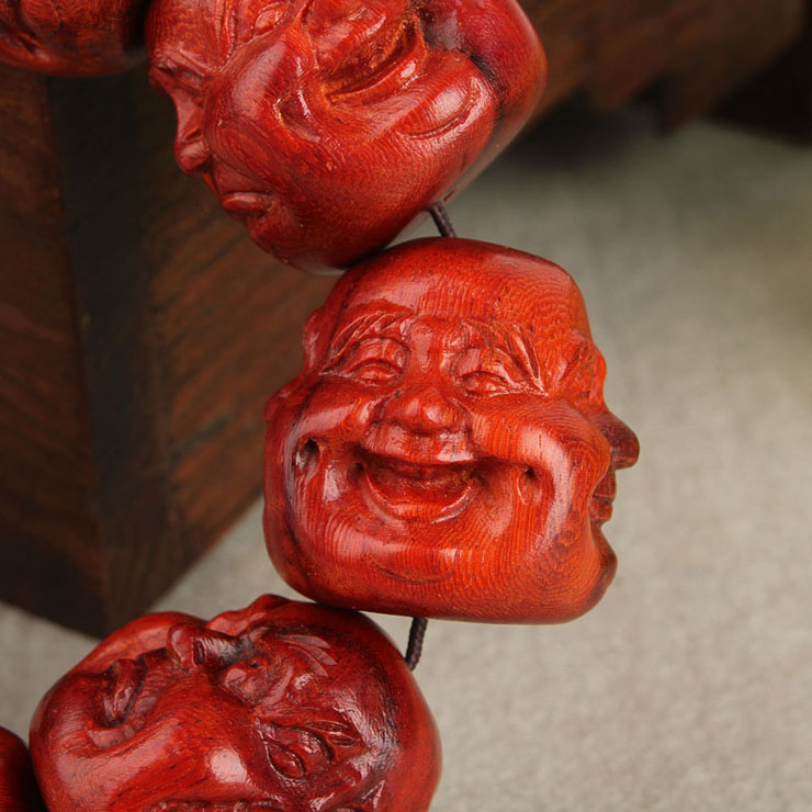 悦木之源 天然大叶紫檀四面佛手链