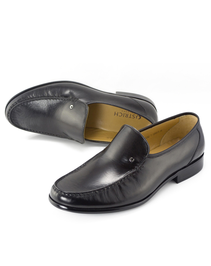 ostrich傲士 正装商务豆豆鞋底金漆羊皮牛皮男鞋 o4690361黑 黑色 43