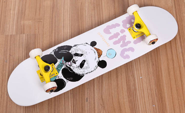 沸点滑板 boiling滑板 高端特别款动物系列 熊猫(白色 黄色支架)
