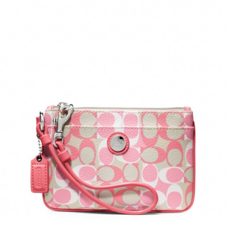 coach 蔻驰 女式手拿包 sv/light khaki/coral q00006872