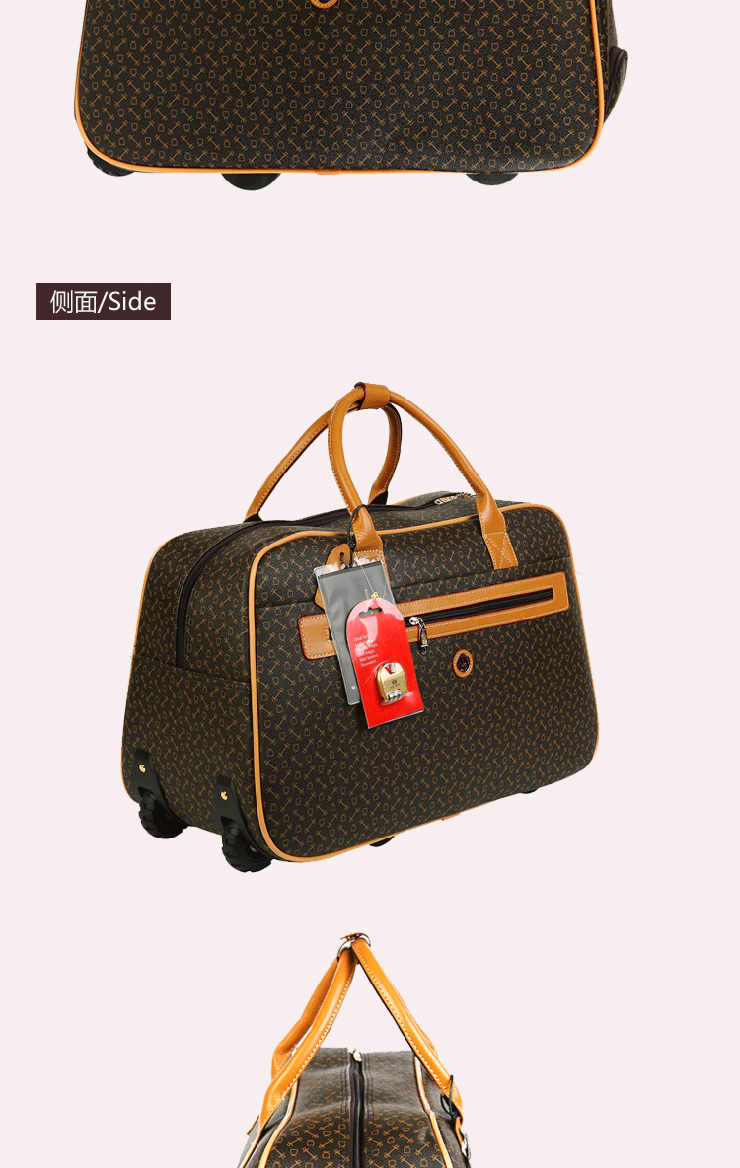 eliza crown 时尚21寸拉杆包特殊pvc配牛皮旅行航空登机箱包ed091-21s