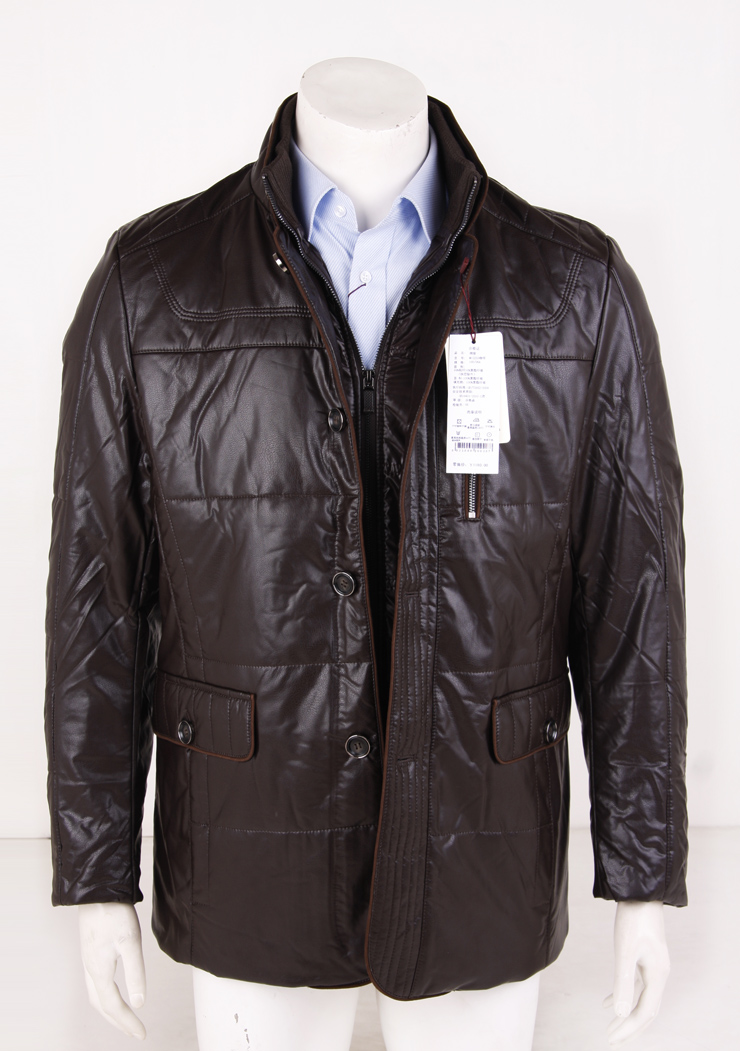 【步云男装】秋冬款 立领夹克棉衣 男棉衣夹克外套 12259 咖啡色 170