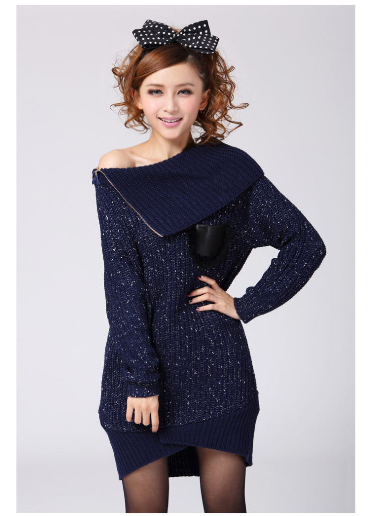 昕薇2012秋冬新品女装毛衣韩版加厚保暖毛衣 y823112 黑色 均码