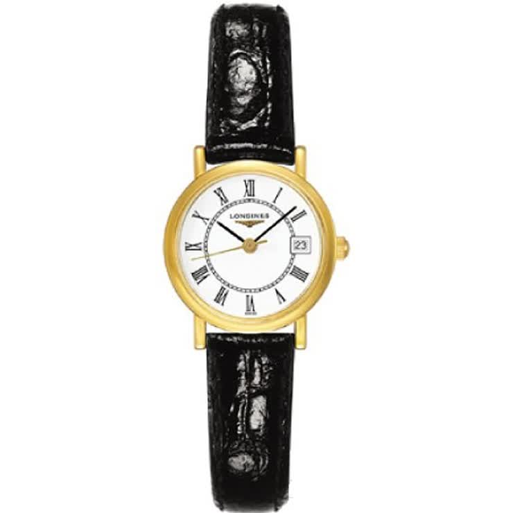 浪琴longines 瑞士名表石英表女士手表白色表盘皮带日历显示潮流时尚