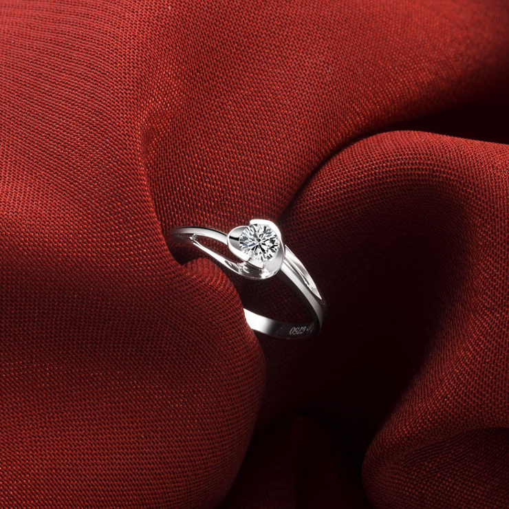 do ido爱度钻石 18k白金i-j色20分钻石女戒/结婚戒指/钻石戒指-挚爱