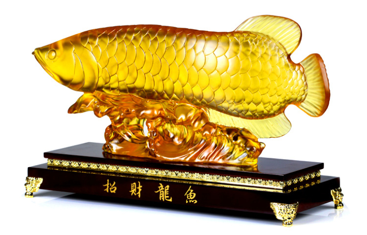 拍趣 开光古法琉璃 招财利市金龙雨摆件 开业送朋友招财礼物 富贵吉祥