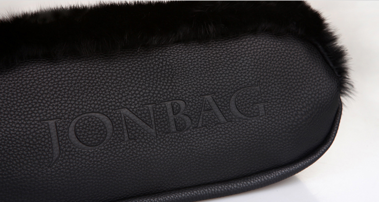 简佰格2012冬季新款翻毛皮时尚兔毛奢华时尚女包16581 黑色