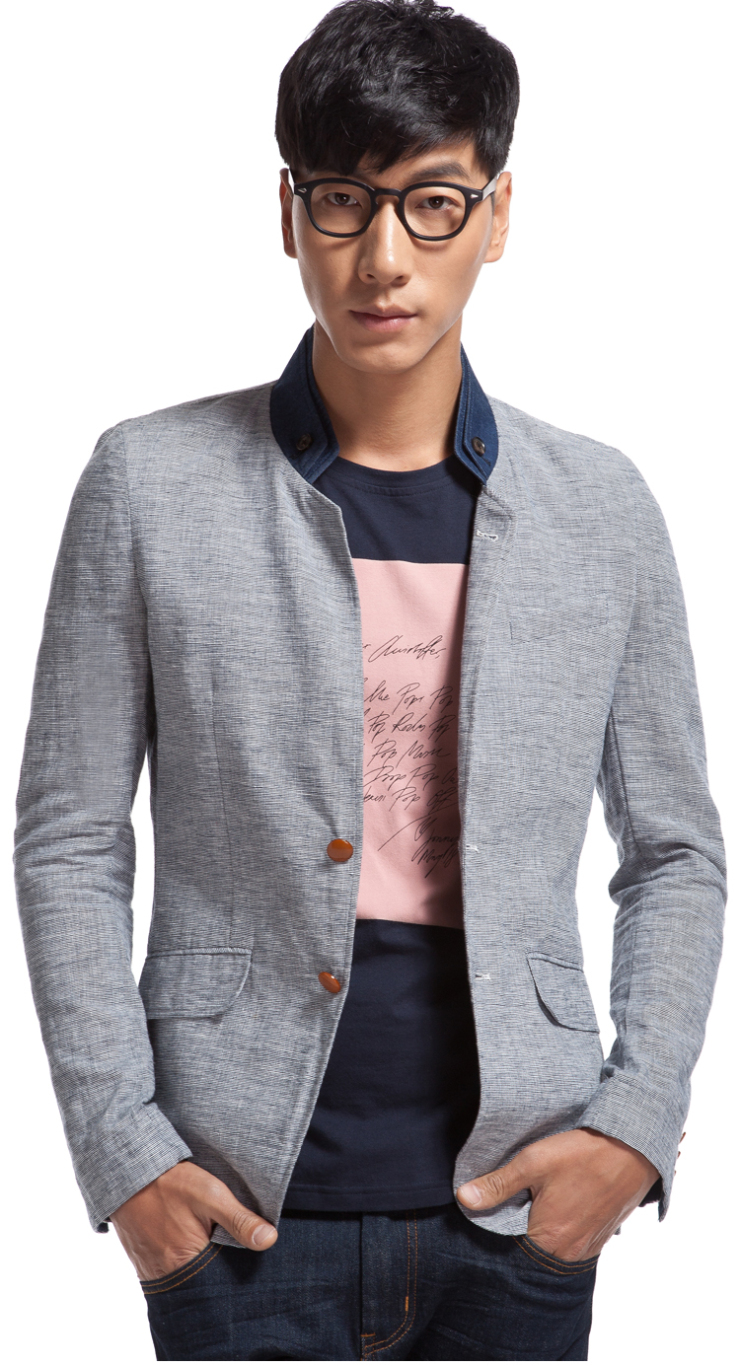 太平鸟男装2013春装时尚休闲西服80312116008 灰色 xxl
