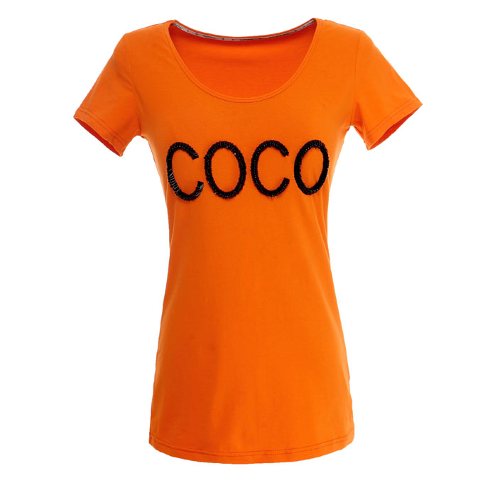 呵呵嘿hehehei2012夏装新款时尚简单简约coco字母圆领t恤hpt33106-el1