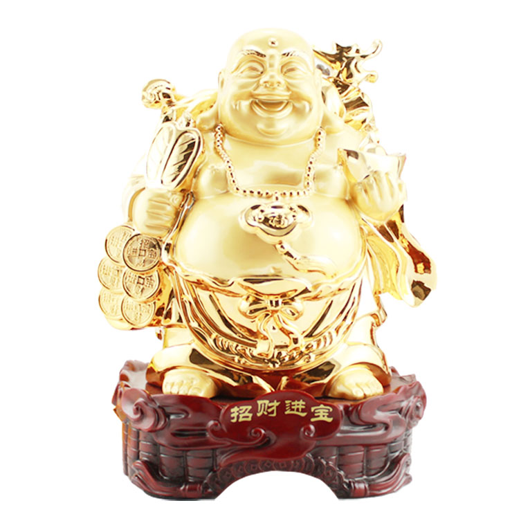 恋美 招财进宝弥勒佛镀金 家居招财摆件金佛摆件招财弥勒佛摆件开业