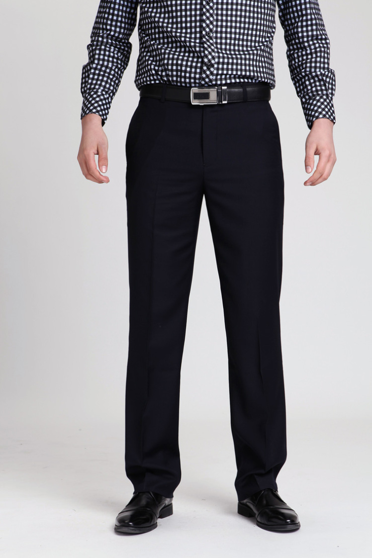 步云西裤 男装 商务正装 宽松 免烫基本款 无褶西装裤 1001 深黑蓝 33