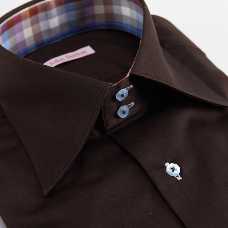 john sutton 约翰萨顿 经典格纹领袖风范男士长袖衬衫 黑色 l