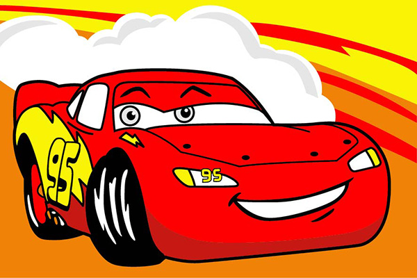 悠趣diy手绘数字油画 卡通小插画 汽车总动员 10x15cm 配小画架 礼物