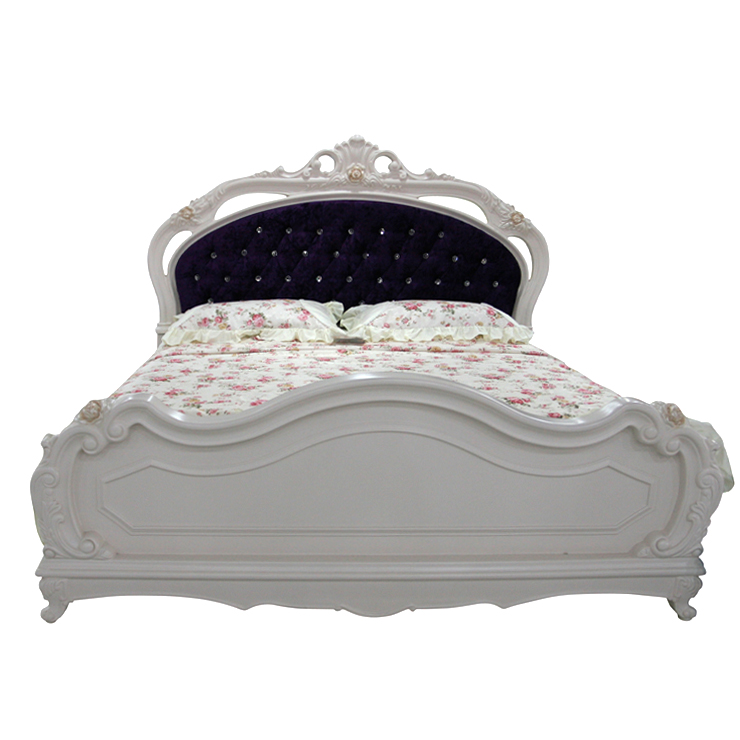 嘉元 紫色双人床 欧式风格 高贵优雅实木床 畅销整个欧洲 做工精细做