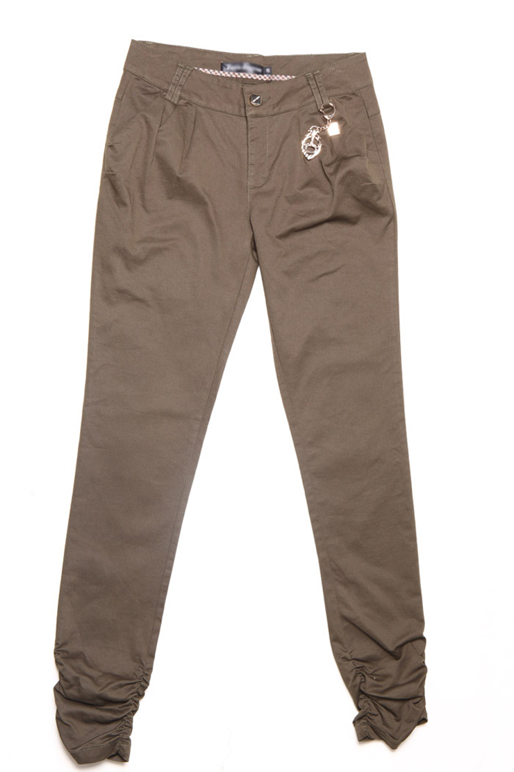 千璎 女裤气质修身小脚裤铅裤笔长裤休闲裤子 919196 黑底 26