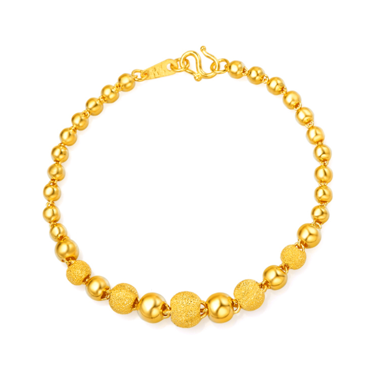 周大福ctf 串珠 千足金黄金手链(工费:168计价) f157031 千足金约9.