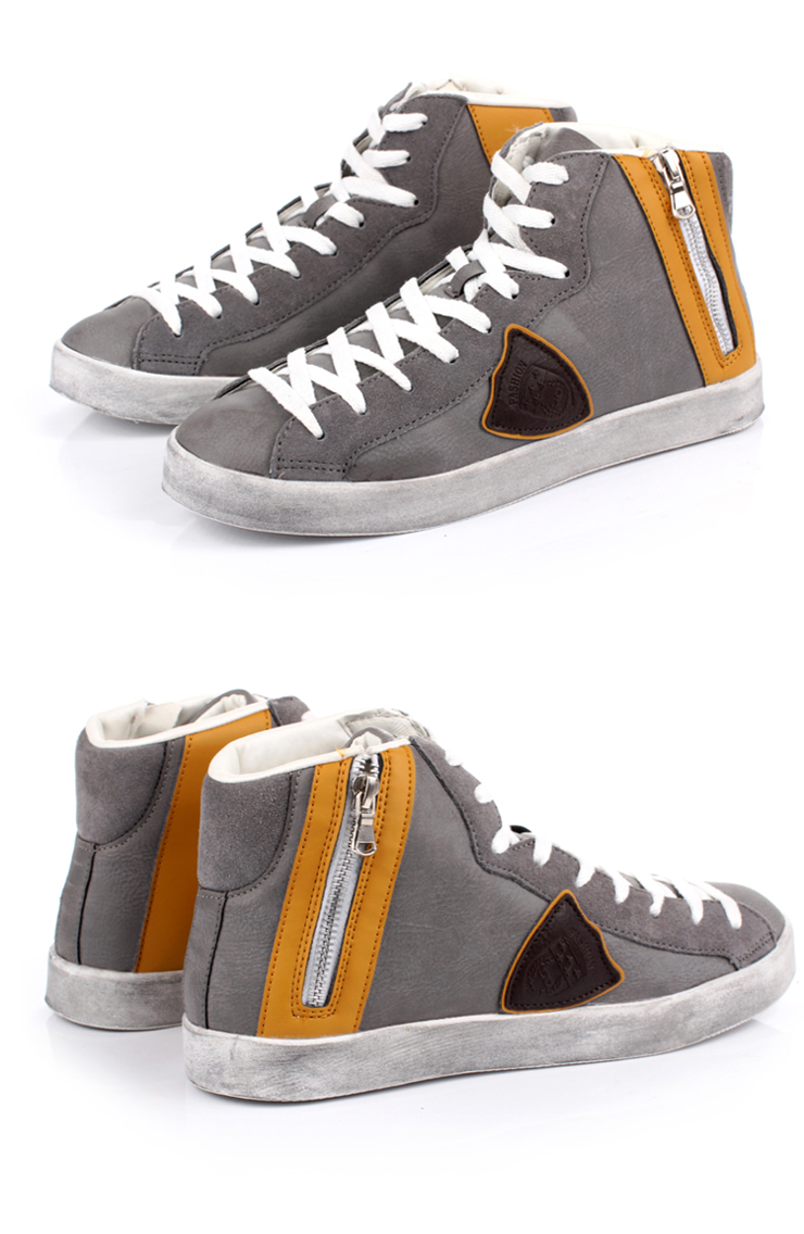 okg 男士秋冬新款中帮休闲鞋 百搭复古潮流板鞋 反绒工装鞋xa-12105