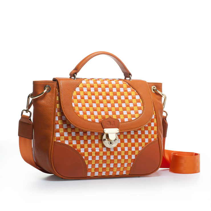 a&i 萨拉系列s5-02 安全带编织包手提包 罗莎桔拼