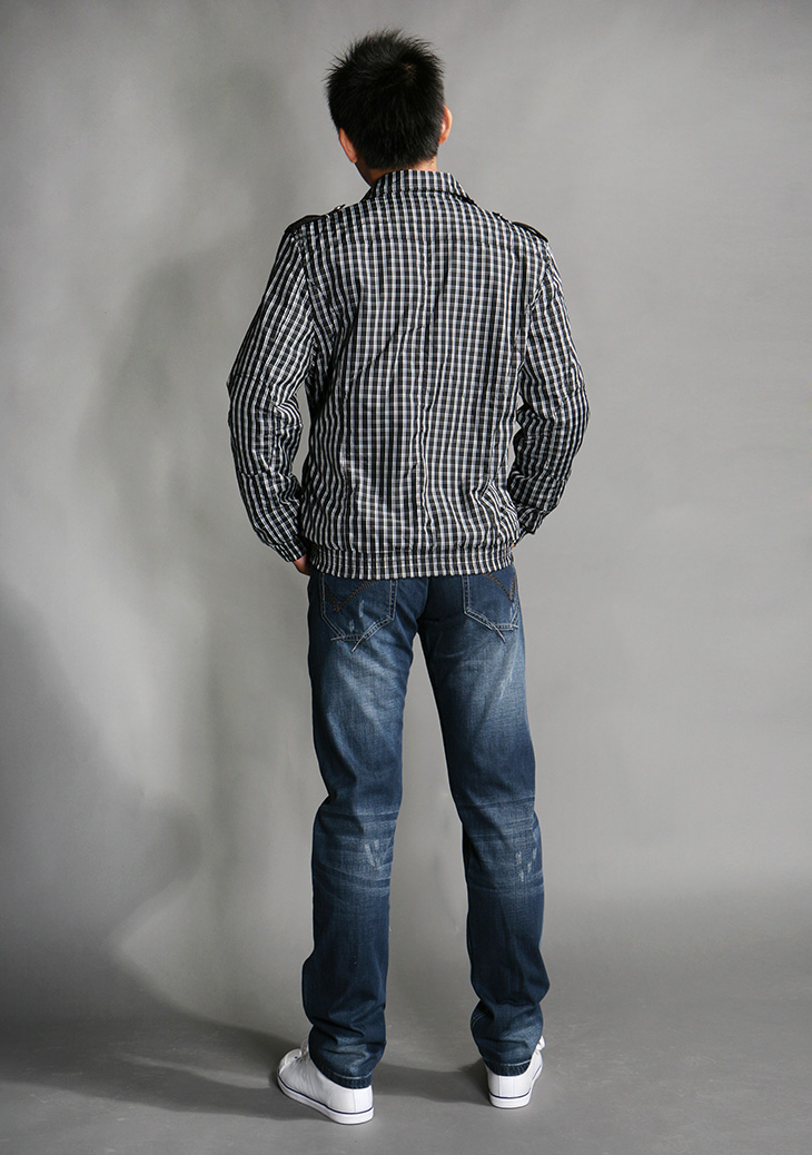 viscap维斯凯男装 新款翻领斜拉链肩章休闲短款夹克外套 39 m