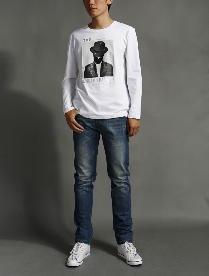 viscap维斯凯 秋装新款男士复古经典水洗压皱牛仔蓝502353161 75 m