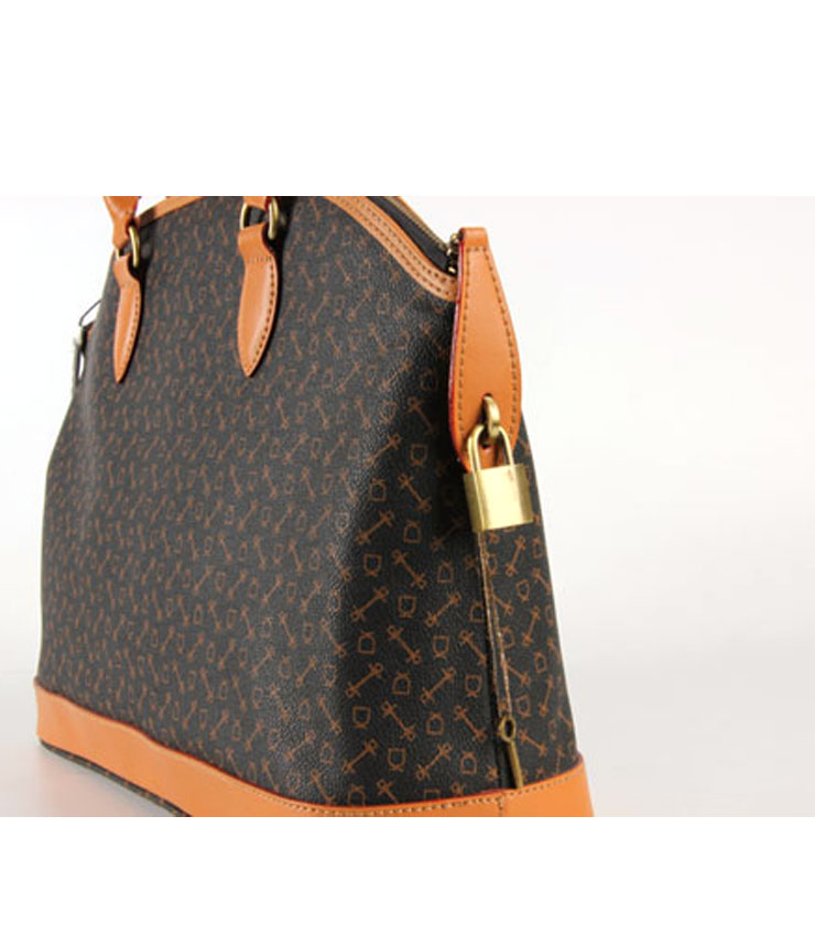 eliza crown 皇冠特殊pvc配牛皮女包301088黑色