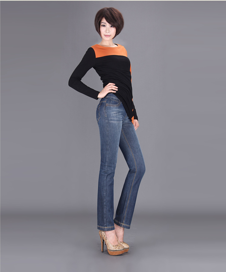 yerad娅丽达女裤 修身弹力显瘦牛仔裤 长裤k3105 兰色(b0) 26