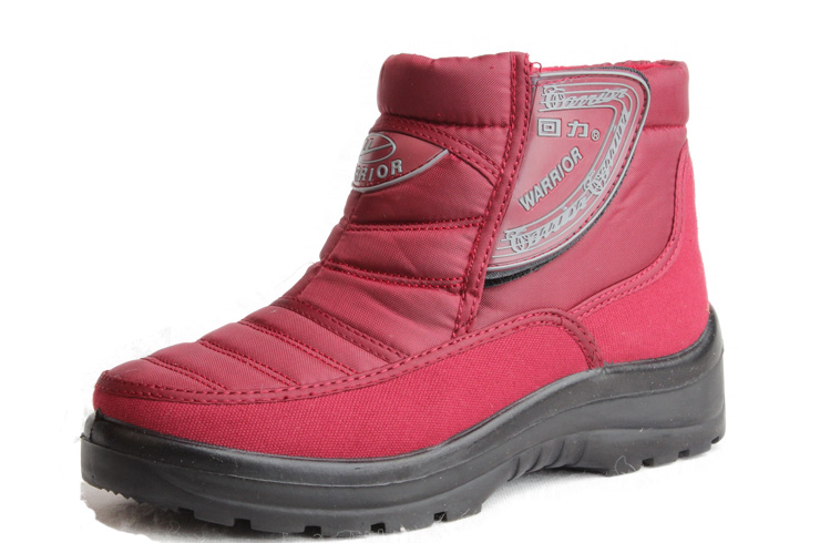 上海warrior回力鞋雪地靴加绒保暖雪地鞋防水防滑男女棉鞋3000 黑色