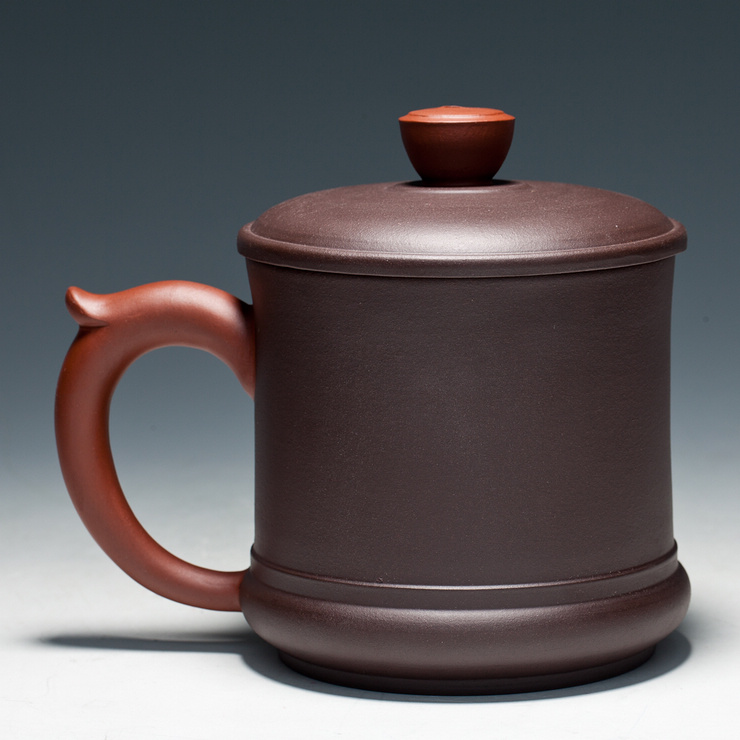 华盛和 宜兴紫砂杯 陶情老板杯 紫泥 500cc