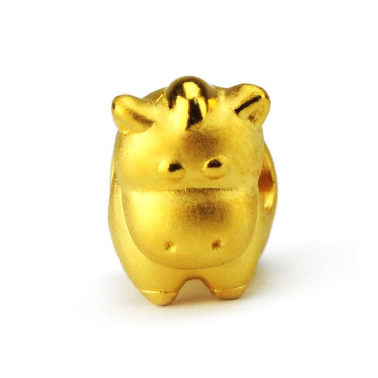 金中国 goldchina 3d硬千足金 路路通黄金手链 卖萌马宝宝好运滚滚来