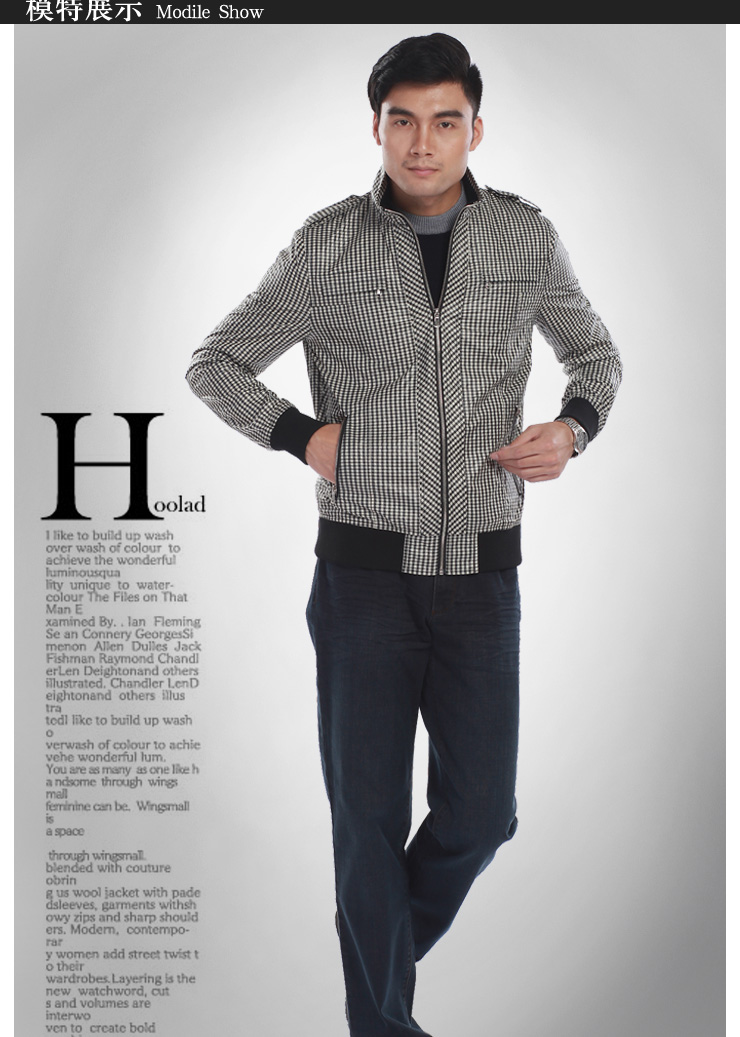 卡帝威金熊男装 秋冬新品外套 男士新款时尚立领夹克b11mje25wb 浅灰