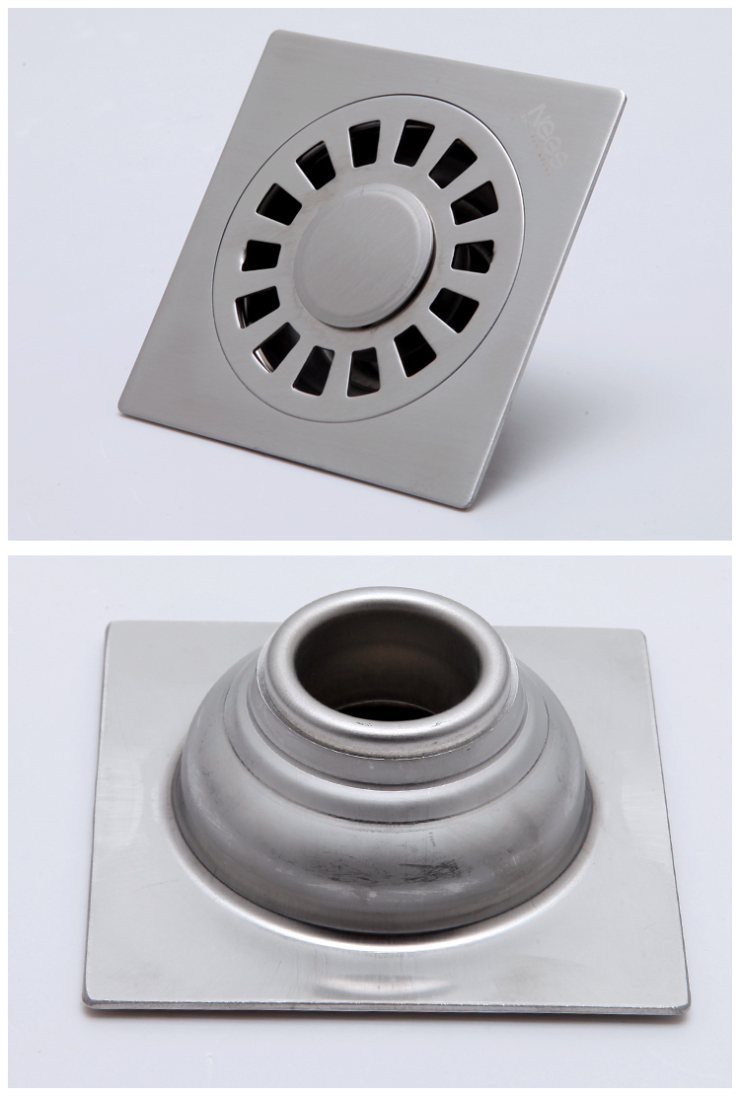 丽驰(nees)卫浴 不锈钢超薄防臭地漏85741