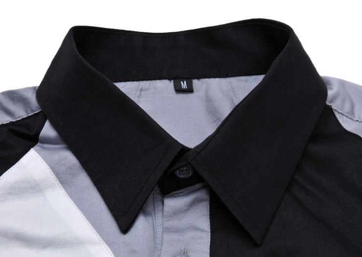 领口特写:精致立领,凸显男士的干练和果敢