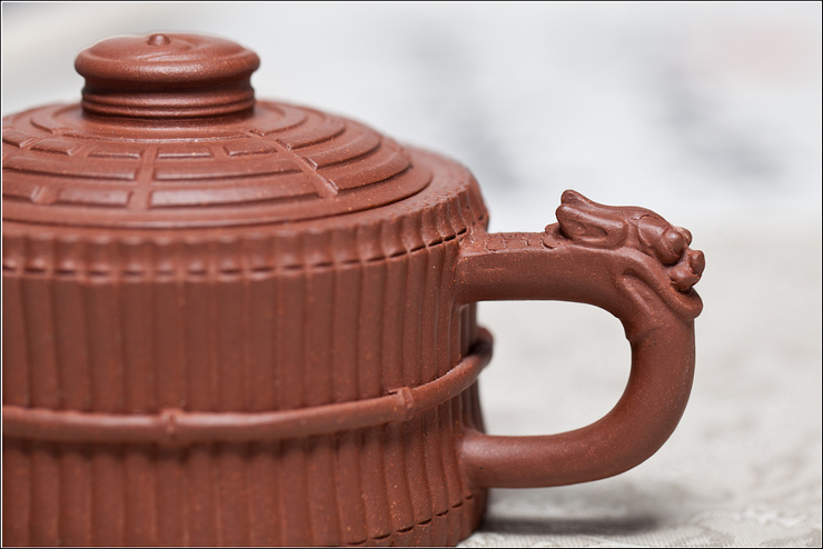 华盛和 宜兴紫砂壶 龙头一捆竹壶 紫泥 190cc