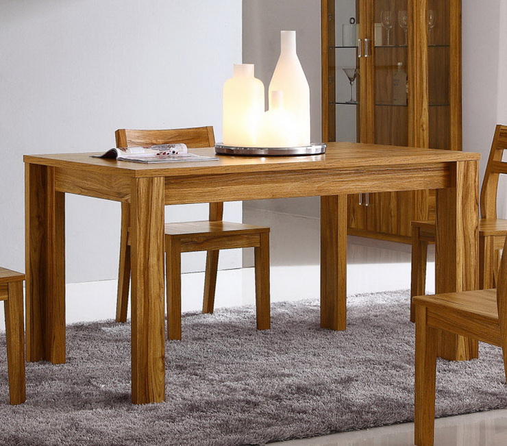 新悦 时尚餐桌k2502 简约长方形六人饭桌6椅桌 橄榄木色 餐桌