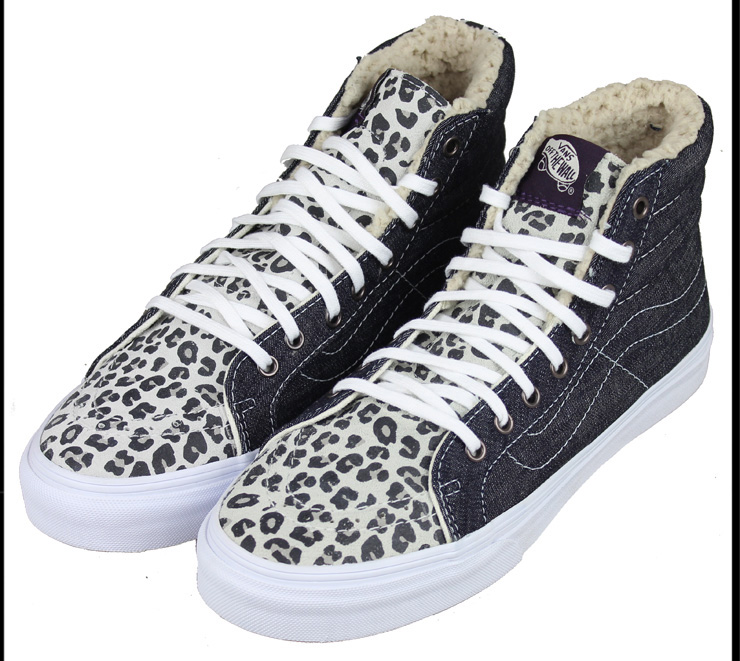 vans范斯万斯女鞋高帮韩版豹纹休闲板鞋 dd vn-0qg3725 灰色 39码