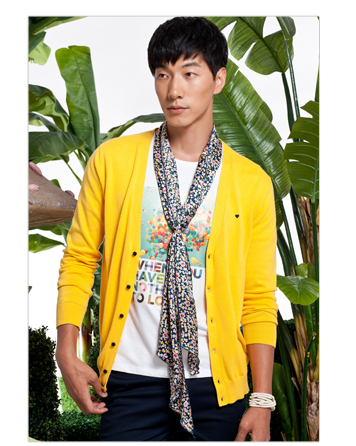 peacebird太平鸟针织衫b2ed3130430 黄色 xxl