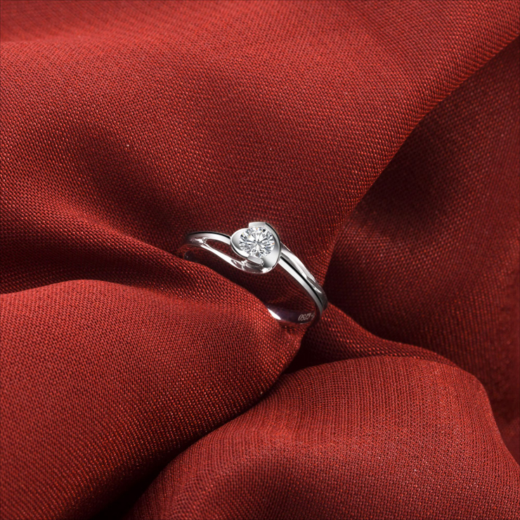 do ido爱度钻石 18k白金i-j色20分钻石女戒/结婚戒指/钻石戒指-挚爱