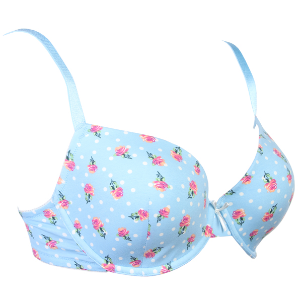 爱惟儿/lovevirl 3/4杯小花可爱薄款光面棉质文胸 a029 38e/85e