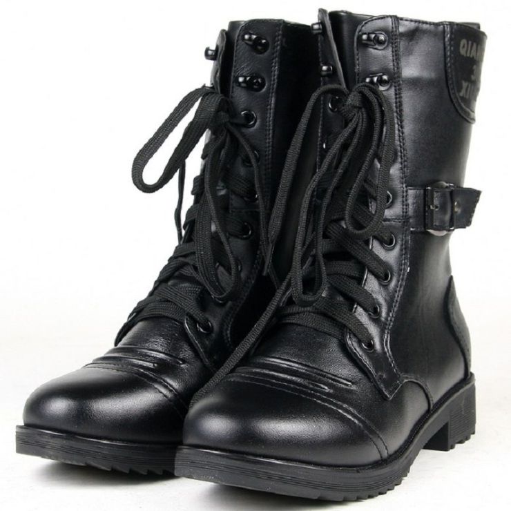 3515强人女款系带户外时尚休闲保暖军警羊毛保暖靴 t139 黑色 35/225