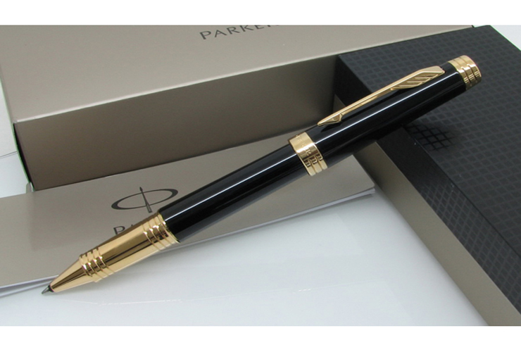 派克(parker)首席系列纯黑丽雅金夹签字笔 首席笔 派克宝珠笔