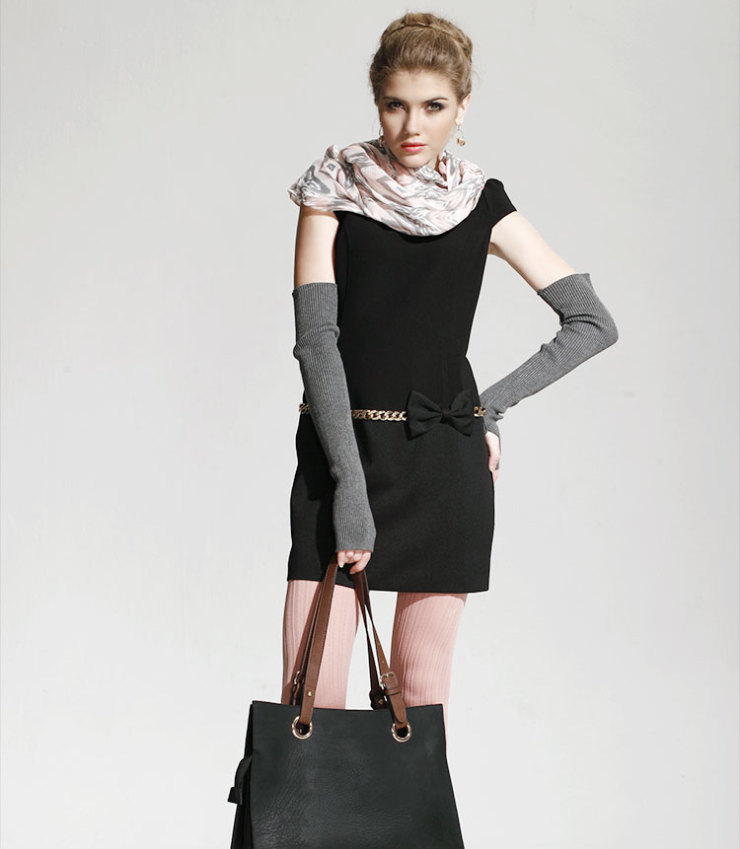 女装 连衣裙 卡路约翰 2012秋冬新款 欧美英伦风o.