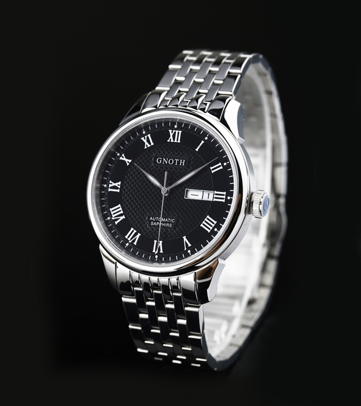 格诺gnoth手表 征途系列 男士全自动机械手表 商务男表黑面钢带gn.